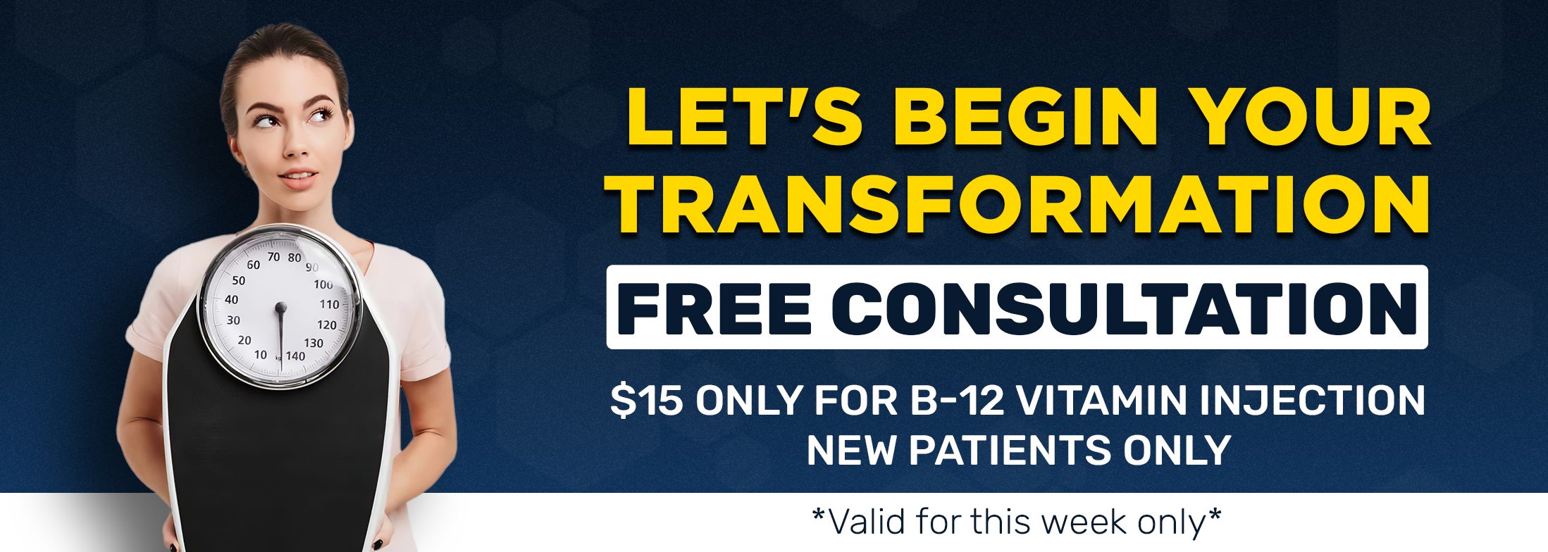 Free Consultation, $15 Only for B-12 vitamin injection. New patients only