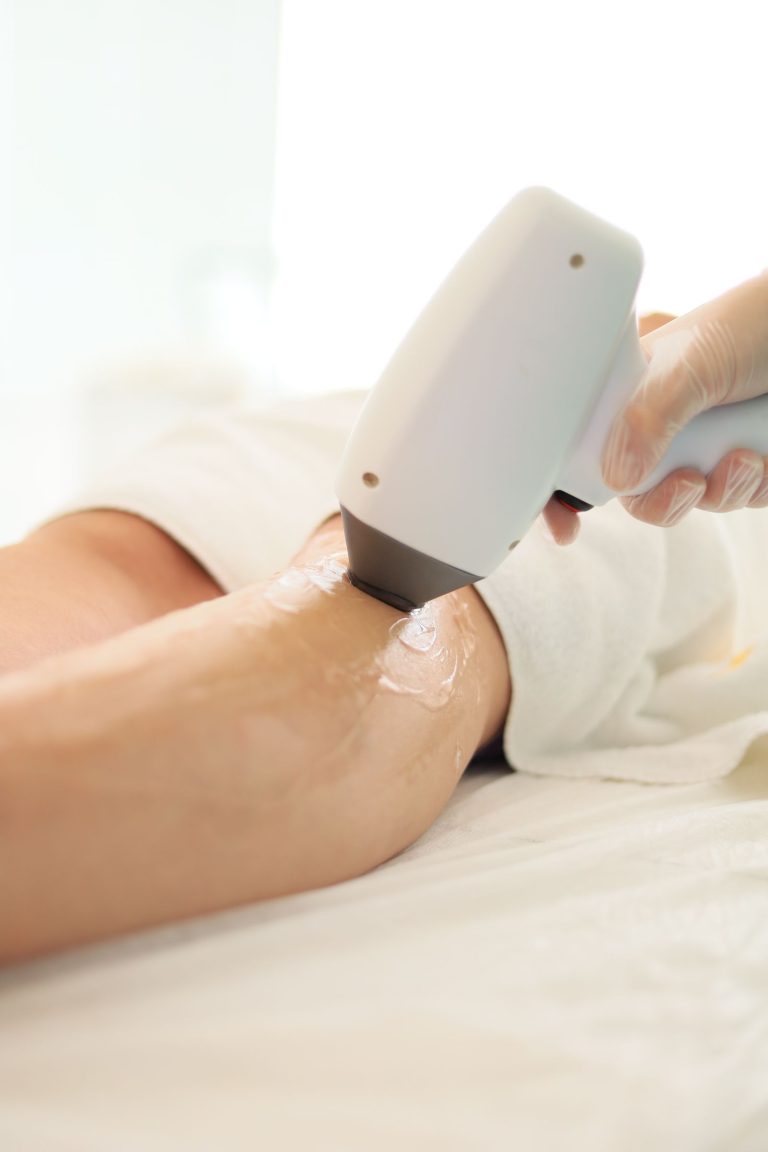 Laser hair removal treatment on the legs at Mediversity in New Jersey