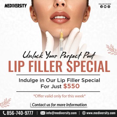 Achieve the perfect pout with our Lip Filler Special! 💋 For just $550